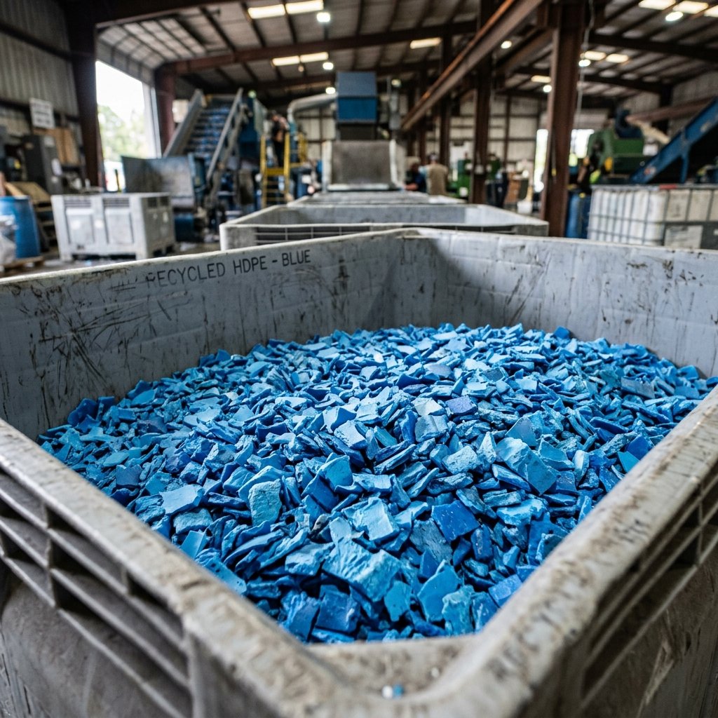 Plastic Regrind Blue Drum